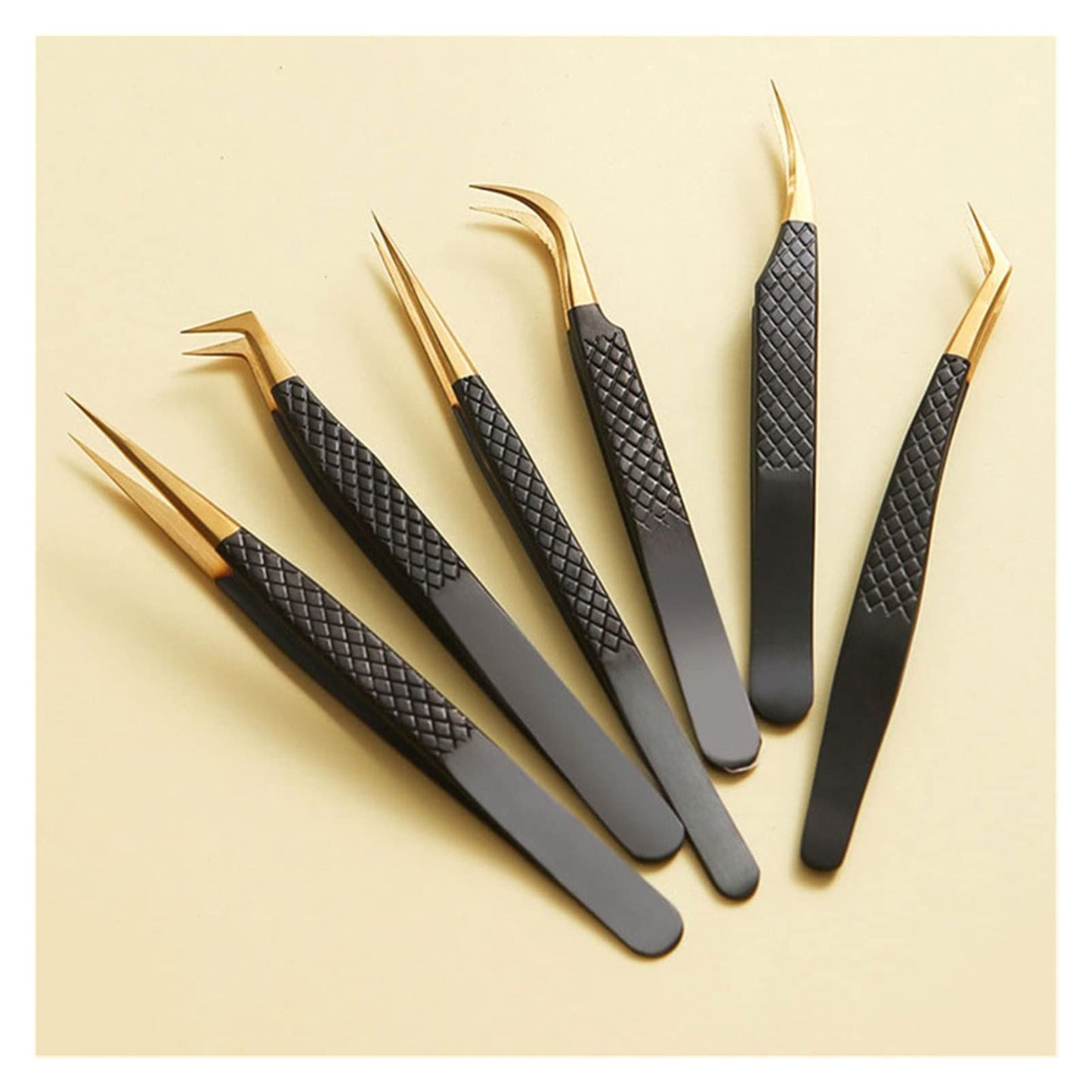 Volume Eyelash Tweezers Professional Stainless Steel Eyebrow Tweezers Clip Individual Curved Strip Lash Extension Supplies Beauty and Personal Care NSUQOA
