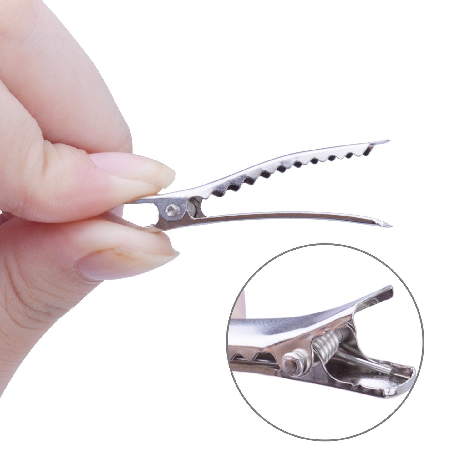 BronaGrand 100 Pieces 45 mm Metal Alligator Hair Clips Pins with Teeth Beauty & Personal Care BronaGrand