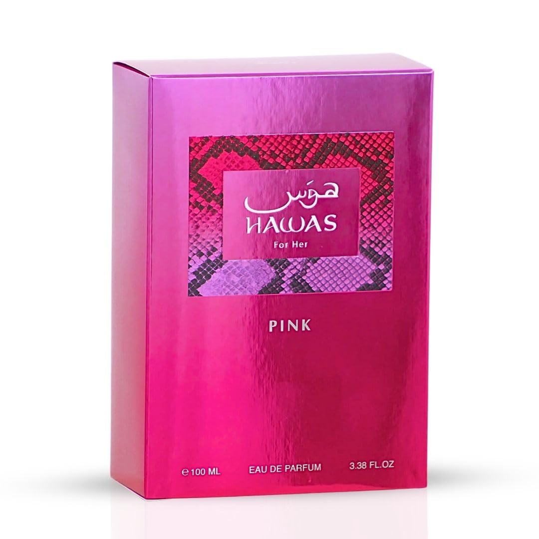 RASASI Hawas Pink For Her Eau de Parfum Spray 100ml (3.4 oz) - Floral Fruity Perfume for Women with Neroli, Vanilla, Cotton Candy & Marshmallow | Beauty & Personal Care RASASI