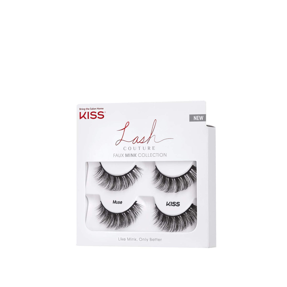 Kiss Faux Mink, False Eyelashes, 'Muse', 14mm, Includes 2 Pairs Of Lashes, Easy to Apply, Reusable Lash Clusters