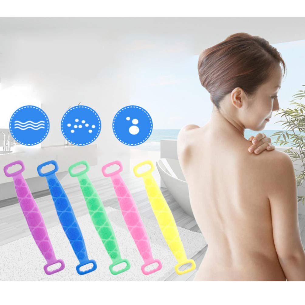 2pcs Long Strip Back Scrubber Bath Shower Scrubber Silicone Body exfoliator Body Massage Silicone loofah Back Massager Bath Brush Brush Deep Cleaning Beauty and Personal Care Hemoton