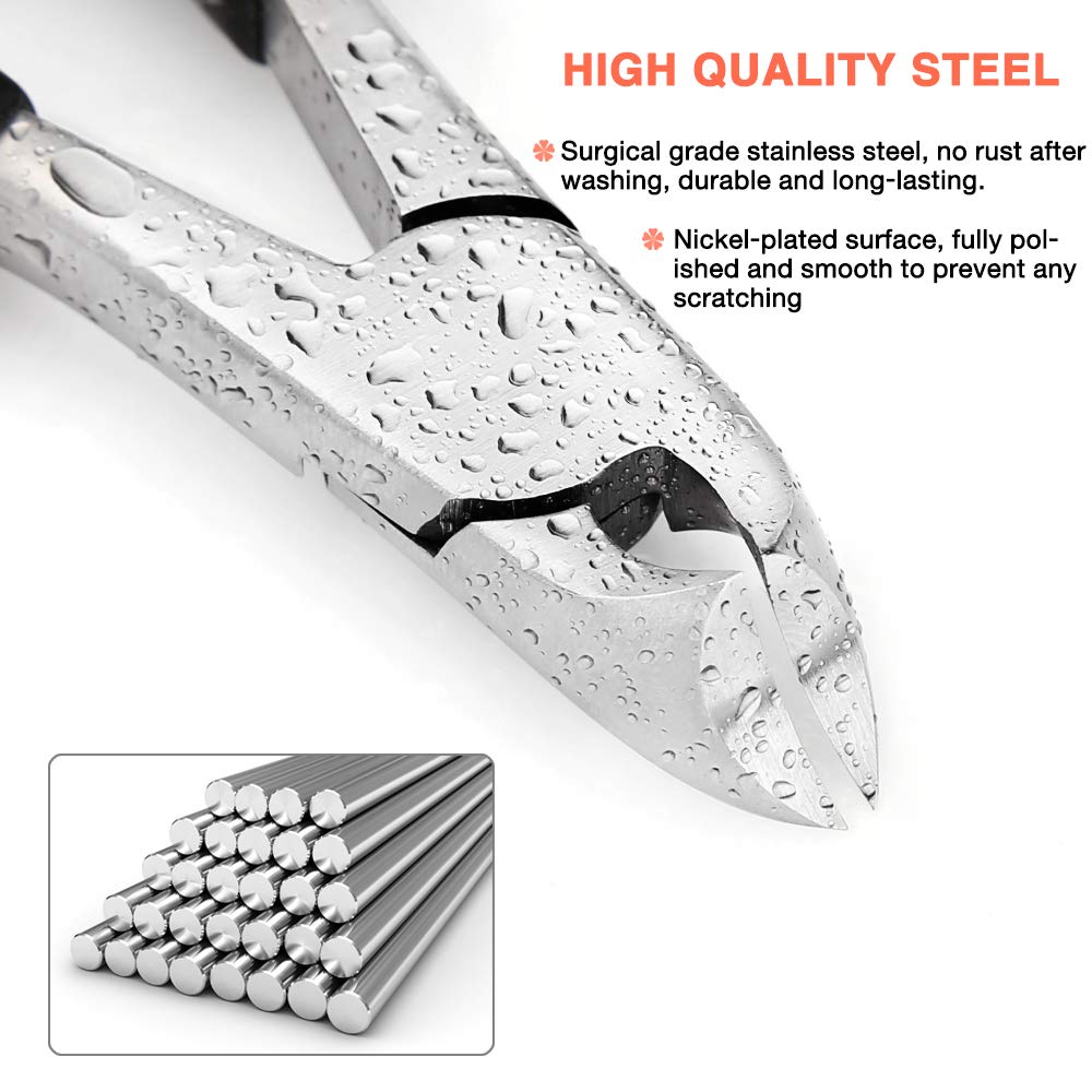 BEZOX Thick Toenail Clippers for Seniors - Large Toe Nail Clippers for Thick Nails, Precision Comfort Grip Long Handle Fingernail Clippers, Effortless Beauty & Personal Care BEZOX
