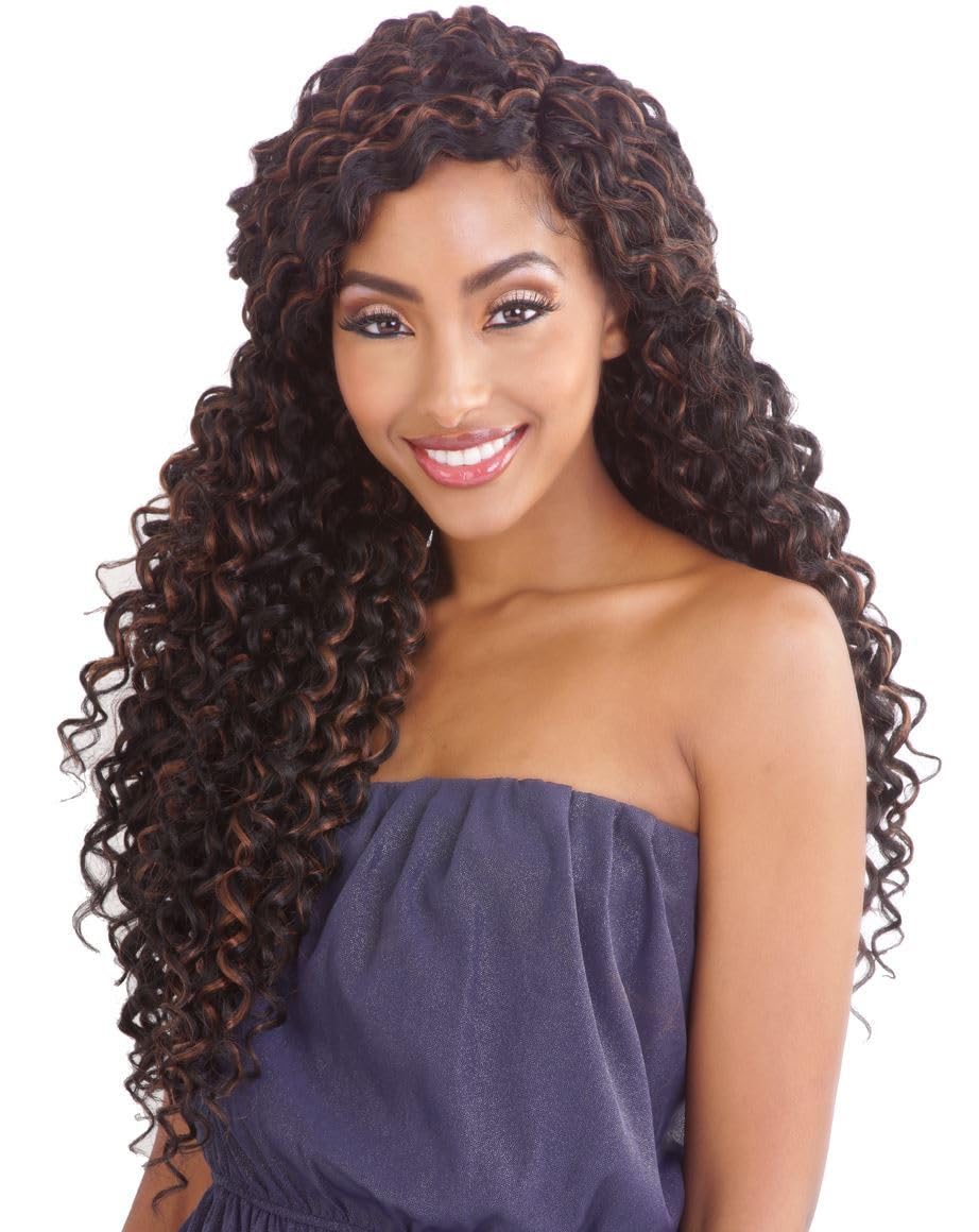 (3 PACK) Afri Naptural Caribbean Crochet Braid - BEACH CURL 18" (1B)