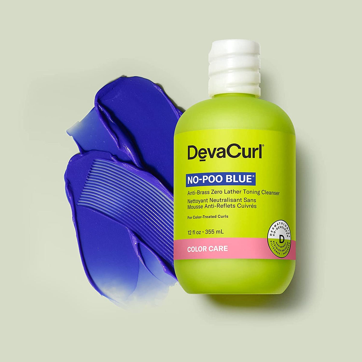 DevaCurl No-Poo Blue® Anti-Brass Zero Lather Toning Cleanser, Superfruits, 12 fl. oz. Beauty & Personal Care DevaCurl