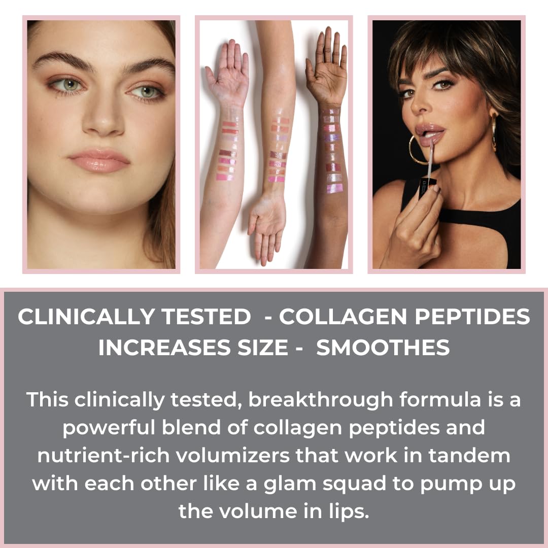 Rinna Beauty - Larger Than Life Lip Plumping Gloss - Life's A Peach - Vegan, Helps Boost Collagen, Increases Lip Volume, Elastin Production, Beauty & Personal Care Rinna Beauty