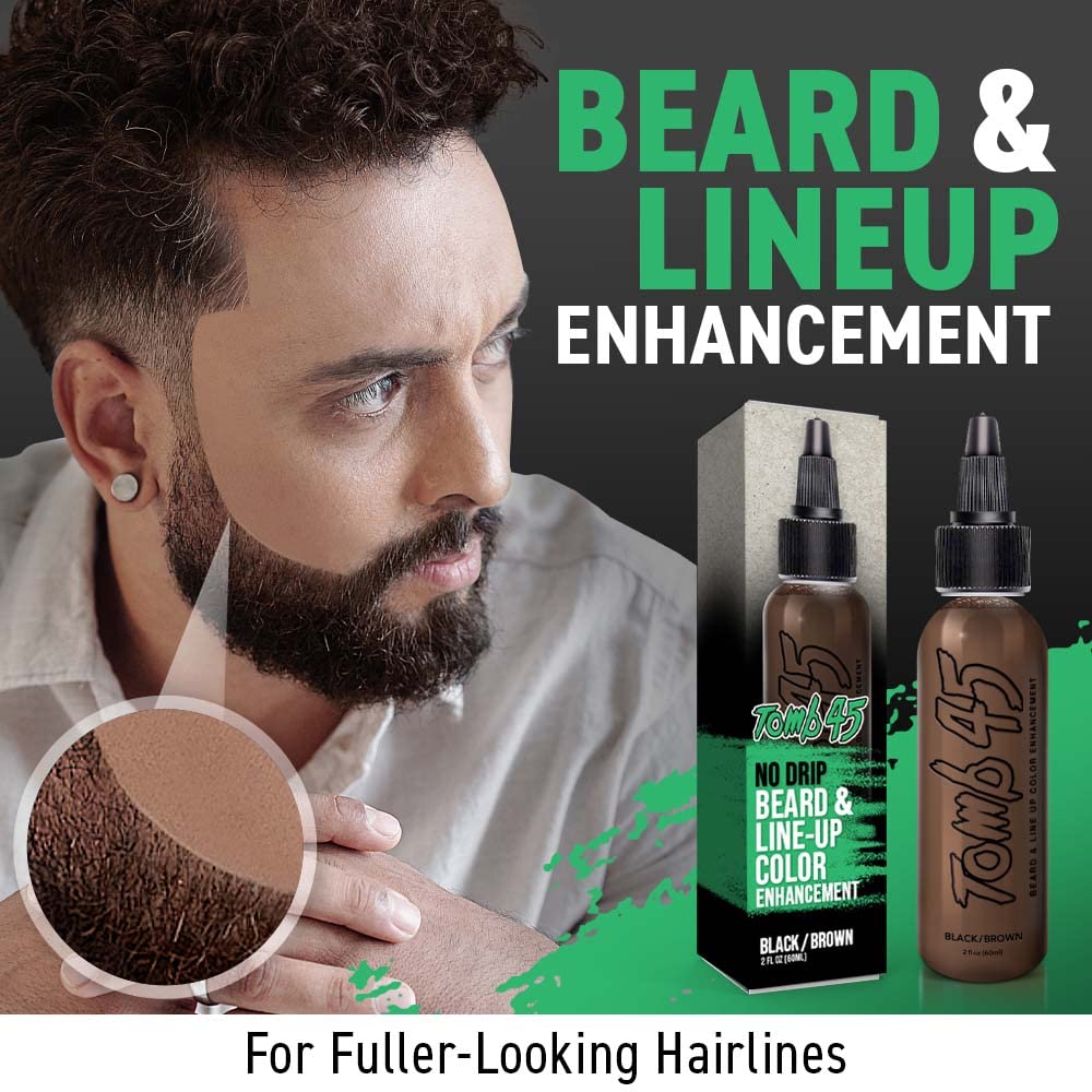 Tomb45 Beard & Lineup Enhancement (Brown/Black) - Water-proof, Shampoo safe, Safe on Skin Beauty & Personal Care Tomb 45