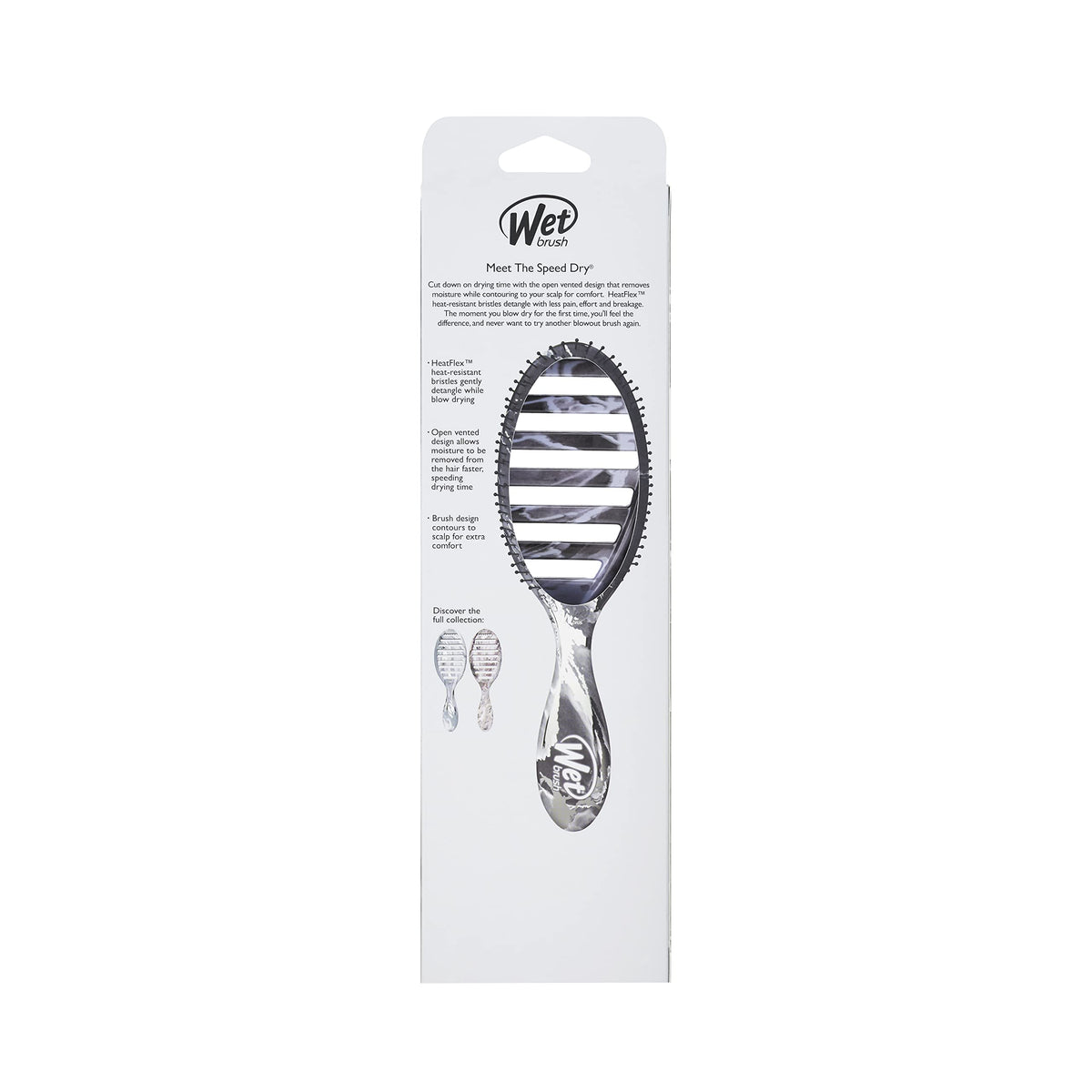 Wet Brush Speed Dry Hair Brush - Onyx (Metallic Marble) - Vented Design and Ultra Soft HeatFlex Bristles Are Blow Dry Safe With Ergonomic Handle
