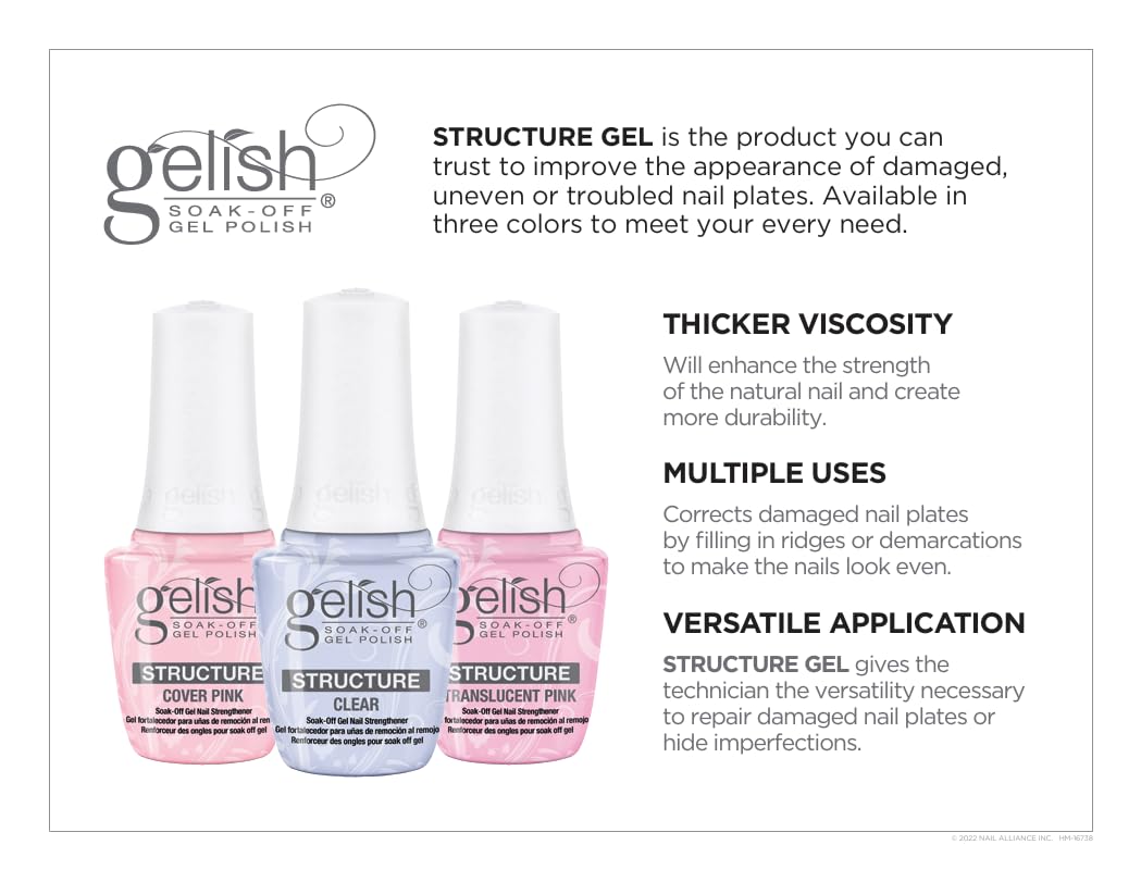 Gelish Self-Leveling Brush On Structure Gel - Translucent Pink, 15mL