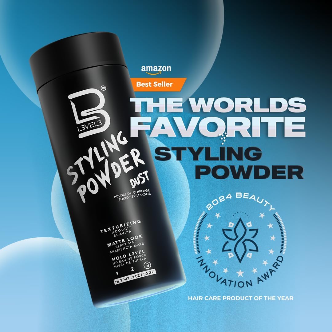 L3 Level 3 Travel Styling Powder - Small 0.18 oz for Travel - Natural Look Mens Powder - Sample Styling Powder Beauty & Personal Care L3