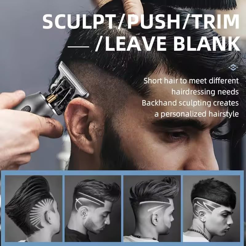 QDKVTNDJZ USB Charging Mini Clippers Men's Beard Trimmer Zero Gapped T-Blade Hair Cutting Machine Cordless Professional with 3 Guide Combs Beauty and Personal Care QDKVTNDJZ