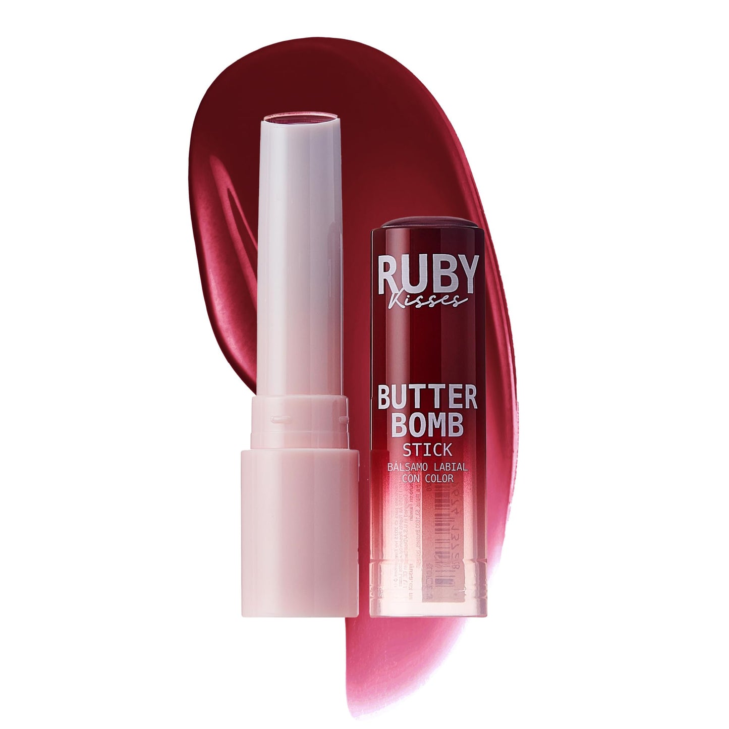 Ruby Kisses Butter Bomb Lip Balm, High Shine Tinted Lip Gloss, Ultra Hydrating Melting Lipstick With Shea Butter for Plumped Look, Lightweight Beauty and Personal Care Ruby Kisses