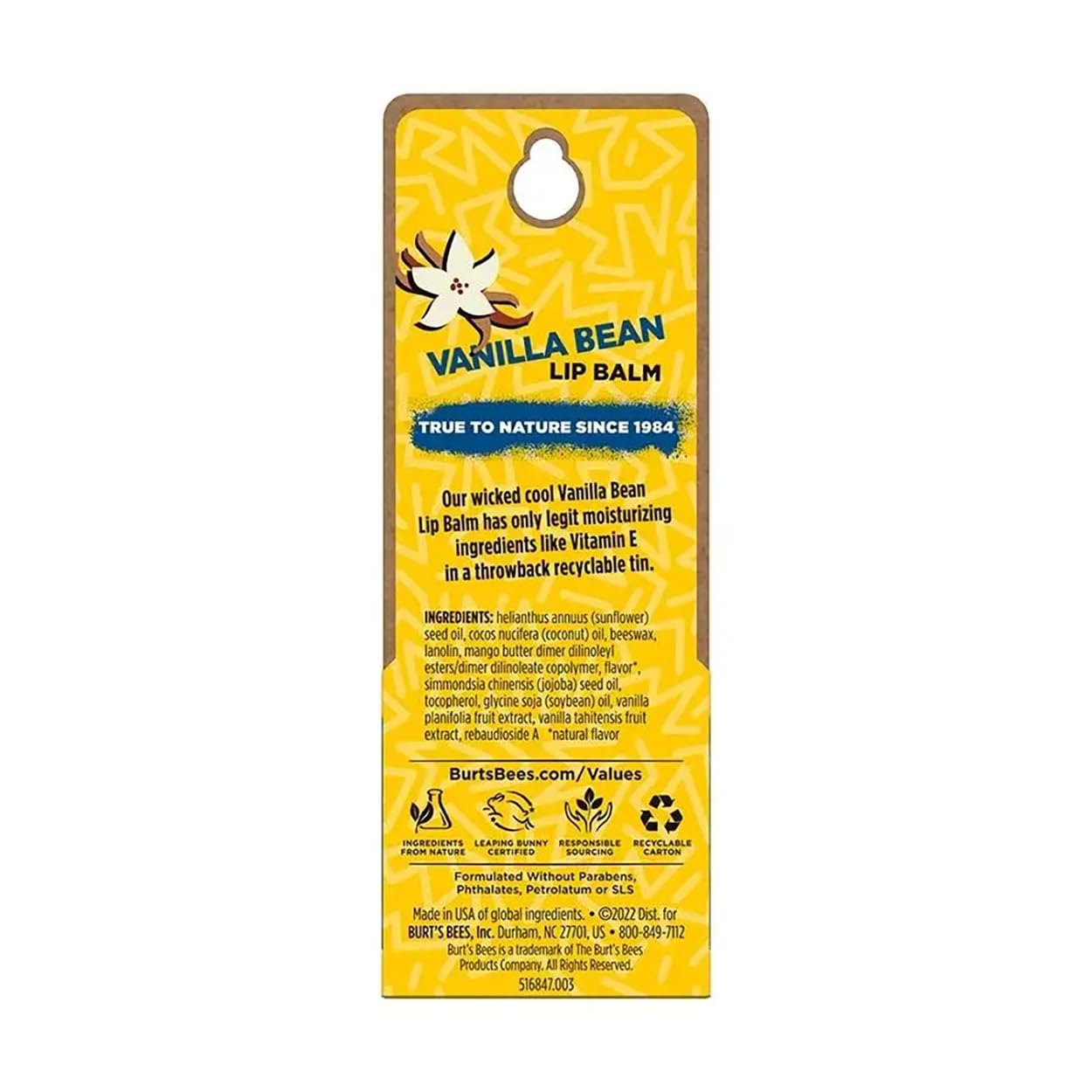 Burt's Bees Vanilla Bean Lip Balm Tin 0.3 oz Beauty and Personal Care Burt's Bees
