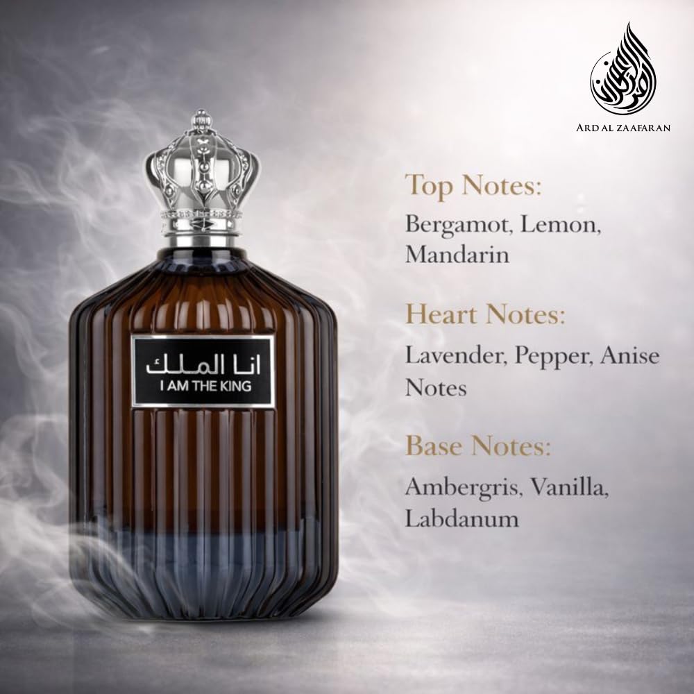 Ard Al Zaafaran I Am The King - Fresh, Spicy, Woody, Aromatic - Eau de Parfum Spray Long Lasting Fragrance for Men, 3.4 Ounce / 100ml Beauty & Personal Care Ard Al Zaafaran