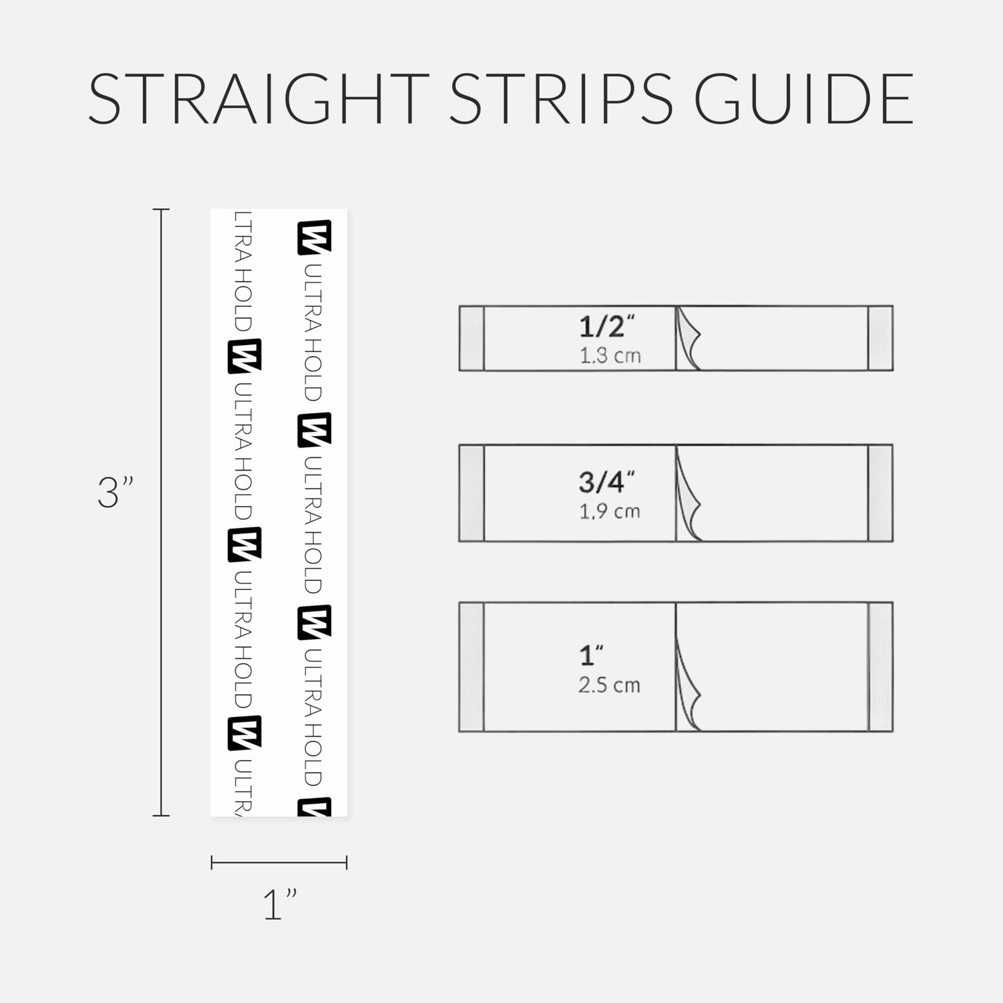 Walker Tape Ultra Hold Adhesive Strips 1" x 3" Straight, Double Sided Wig Tape Tabs for Lace Hairpiece and Toupee Systems, Strong Long Lasting Beauty and Personal Care Walker Tape