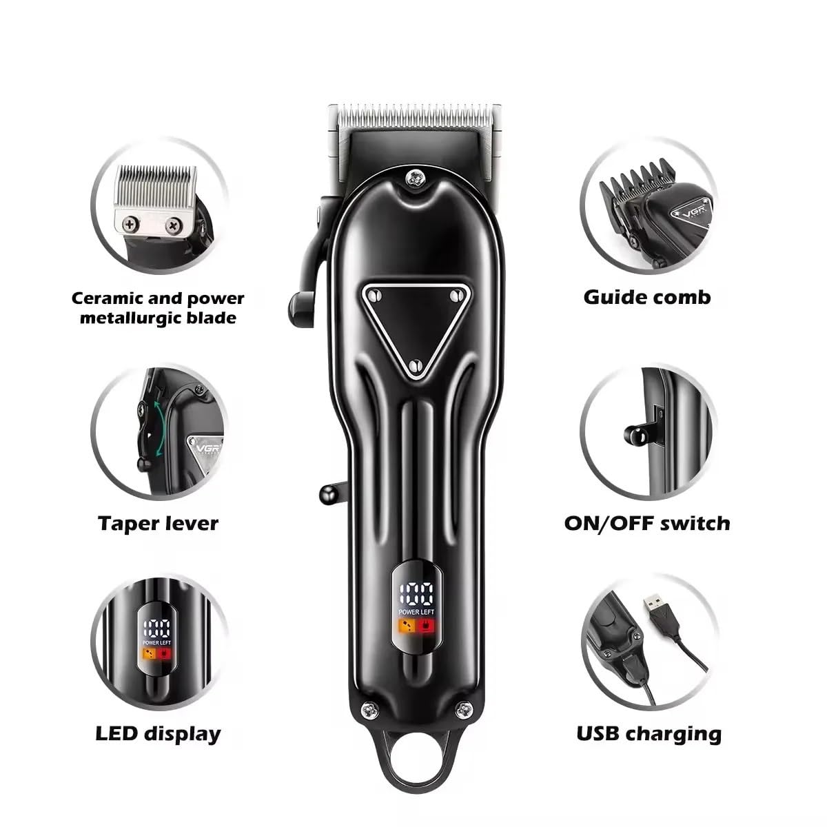 QDKVTNDJZ Hair Clippers for Men, Trimmer Professional Cordless Barber Adjustable Portable Cutting Machine Digital Display for Beauty and Personal Care QDKVTNDJZ