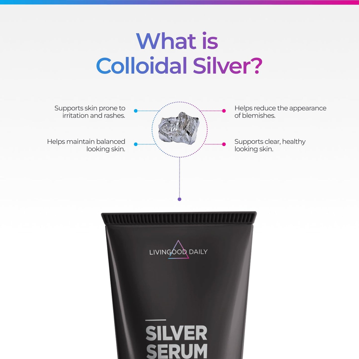 Livingood Daily Silver Serum Skin Cream, Moisturizing Body Cream with Colloidal Silver, Hyaluronic Acid, Coconut Oil & Vitamin E, Unscented Body Beauty & Personal Care Livingood Daily