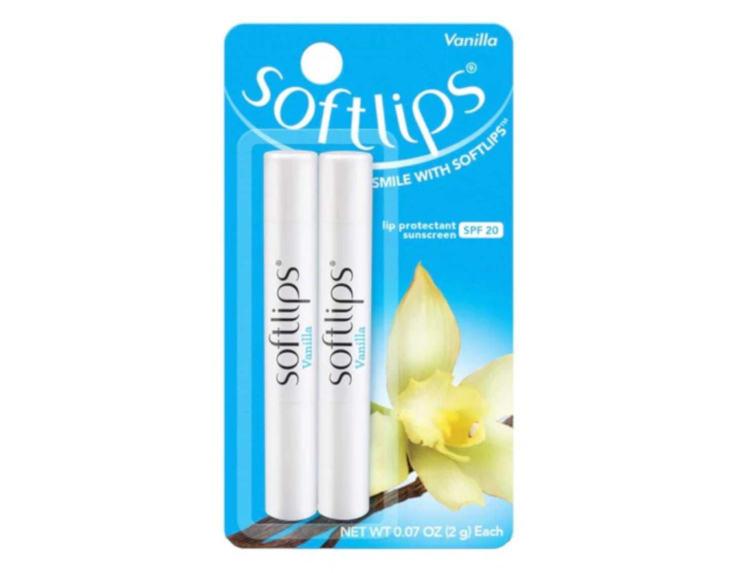 Softlips Lip Protectant/Sunscreen SPF 20, Vanilla (2 count) Beauty and Personal Care SoftLips