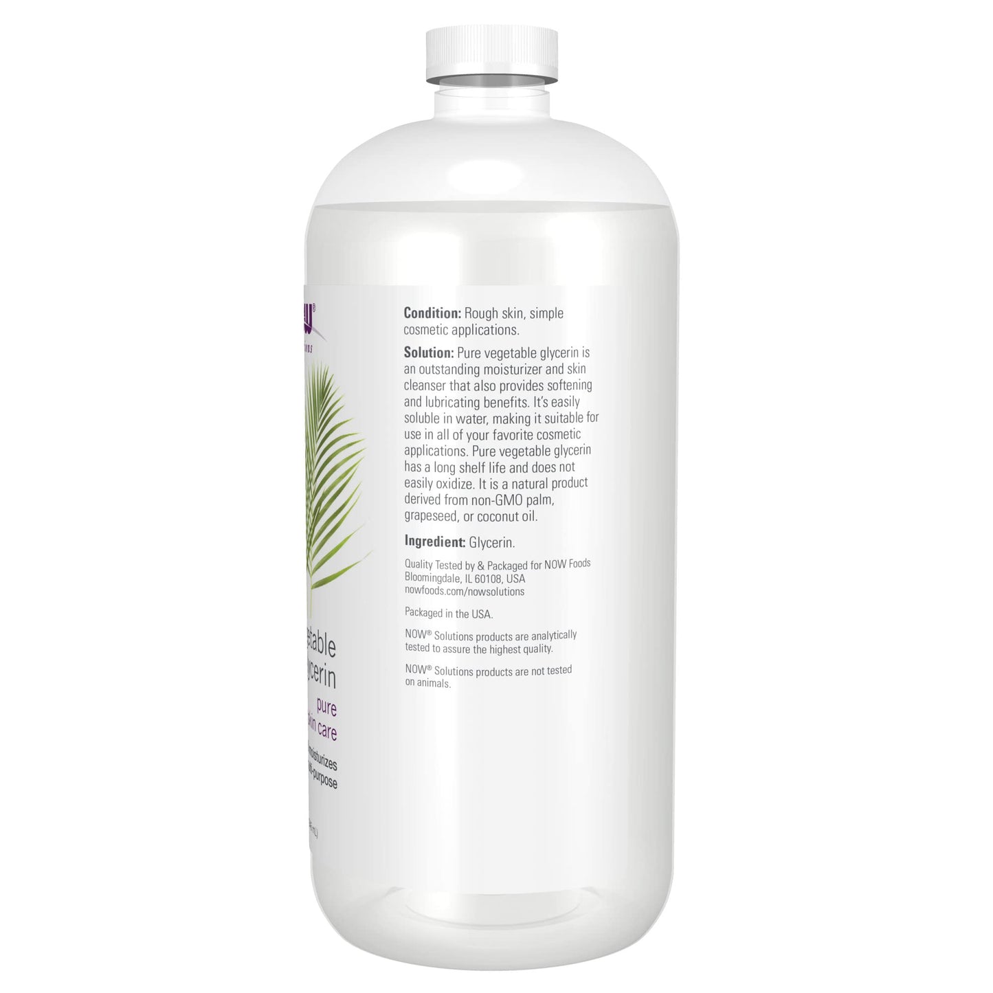 NOW Foods Solutions, Vegetable Glycerin, 100% Pure, Versatile Skin Care, Softening and Moisturizing, 32-Ounce Beauty & Personal Care NOW Foods