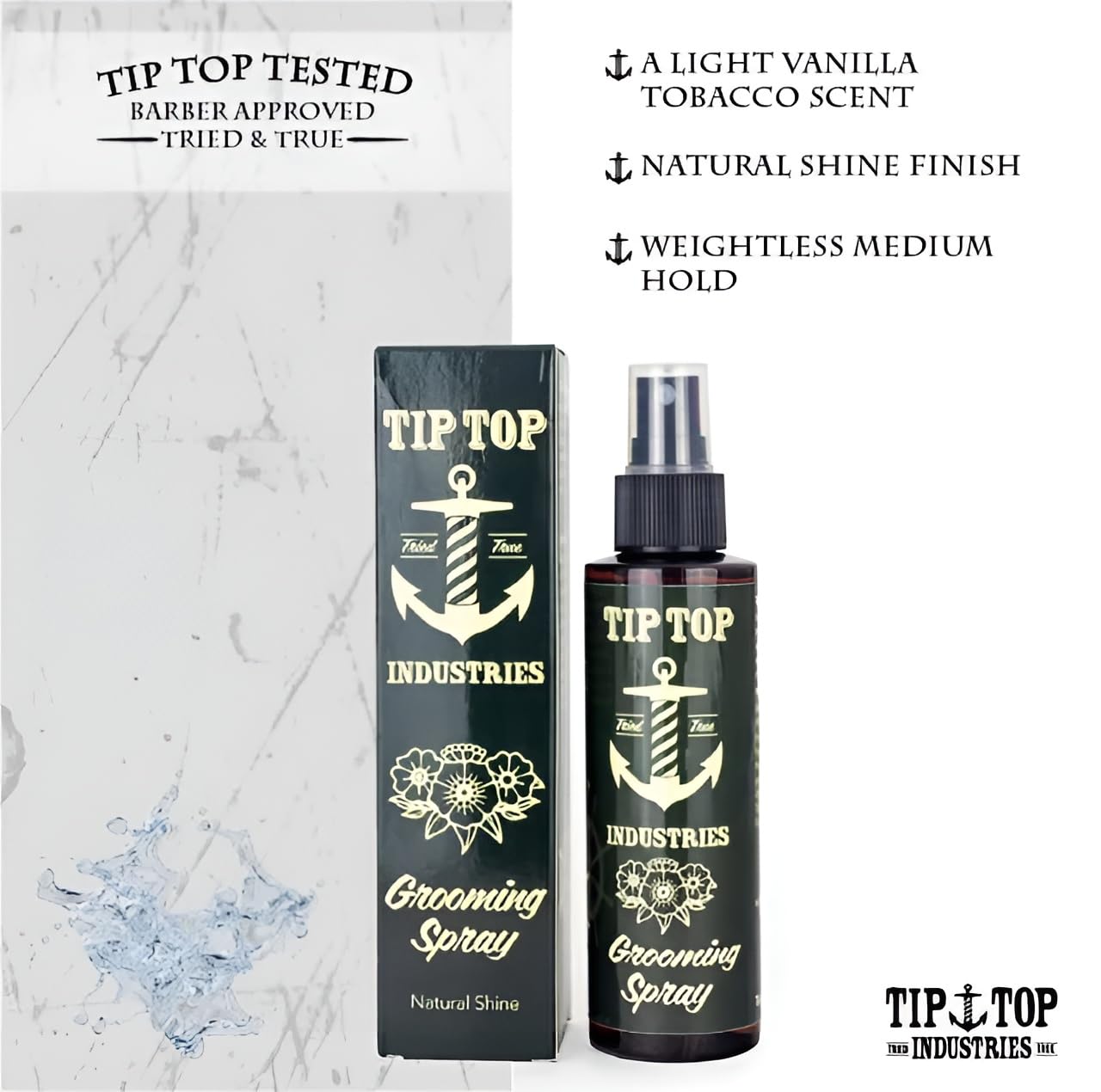Tip Top Grooming Spray - Medium Hold, Light Weight Non-AerosolHair Spray - Light Vanilla Scent, Keeps Your Hairstyle Locked In - 5 Fl Oz Beauty & Personal Care Tip Top Pomade