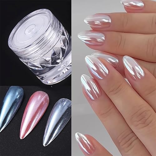 1 Box Nail Glitter Peacock Pearl Nail Powder Shimmer Glitter Wedding Bride Nail Design Rubbing Dust Mirror Effect Fairy Powder DIY Gradient Nail Art Beauty & Personal Care Bellecrey
