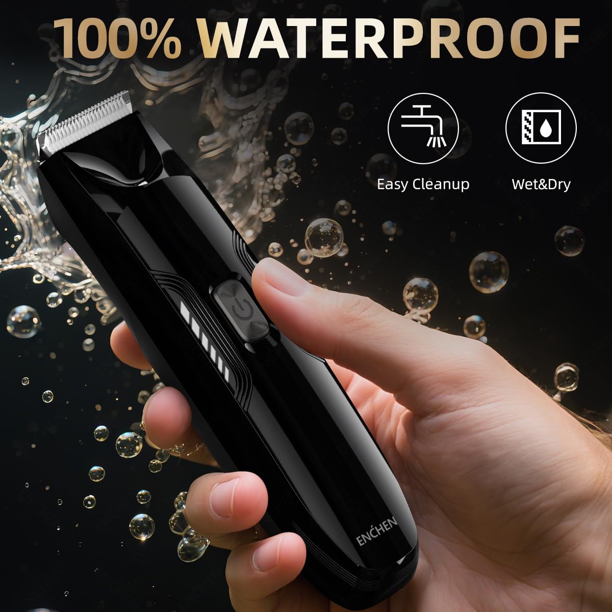 Enchen Groin & Body Trimmer Kit - Waterproof Electric Body Hair Grooming Tool with LED Spotlight, Adjustable 3-12mm Guide Combs, Ceramic Blades Beauty and Personal Care Enchen