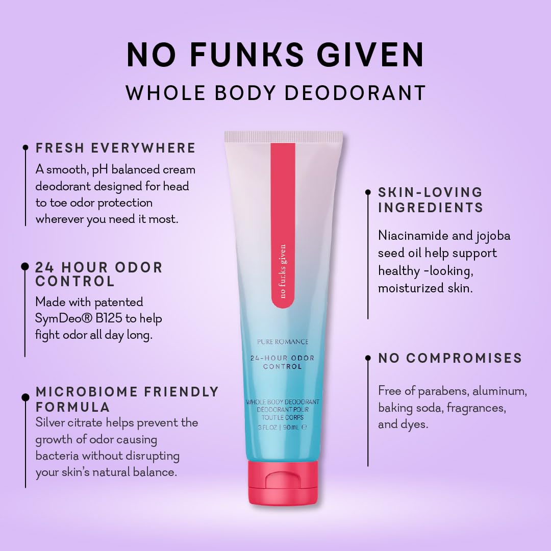 Pure Romance No Funks Given Whole Body Deodorant, Up to 24 Hour Odor Control, 3 Ounces Beauty and Personal Care Pure Romance