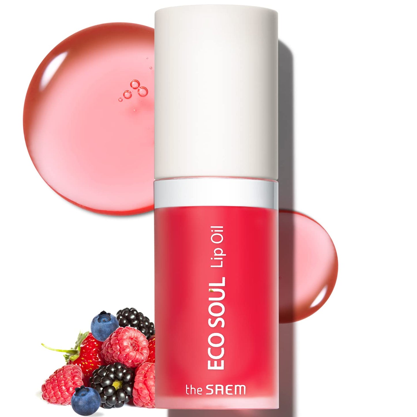 THESAEM Eco Soul Lip Oil 02 Berry - Plumping & Hydrating Lip Oil to Nourish & Moisturize Lips - Berry Extract & Rose Water - Lips Soft & Glossy Beauty and Personal Care THESAEM