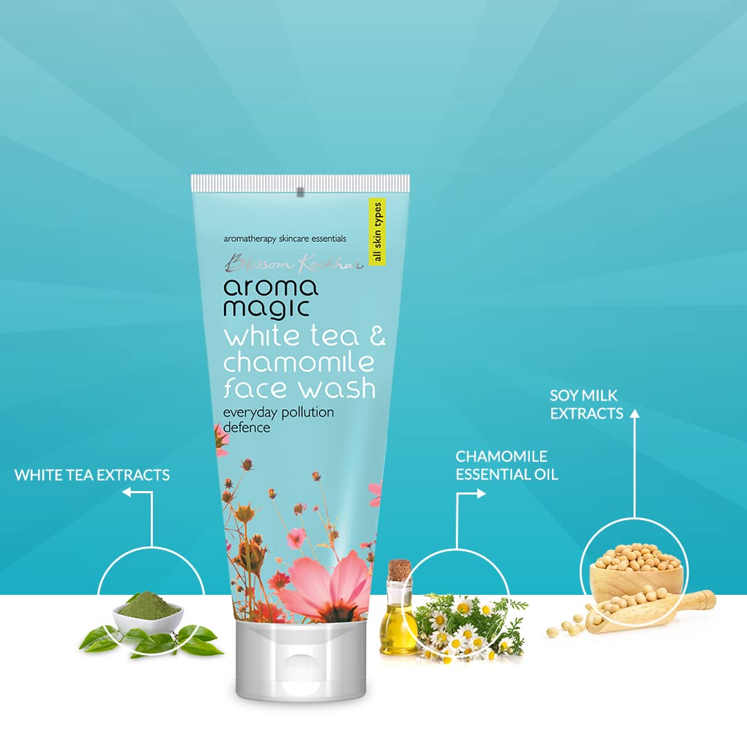 Aroma Magic White Tea & Chamomile Face Wash | Free Radical Damage Protection | Reduces Signs of Aging | Refreshing & Soothing | for All Skin Types | Beauty & Personal Care Aroma Magic