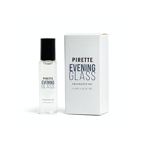 PIRETTE Mini Evening Glass Fragrance Oil Roll On, Beach-Inspired, Long Lasting Perfume Oil with Notes of Dark Coconut, Warm Wood, Smoky Vanilla Beauty & Personal Care PIRETTE