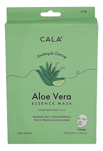 Cala essence facial mask sheets 5 count, 5 Count (Aloe Vera) Beauty & Personal Care Cala