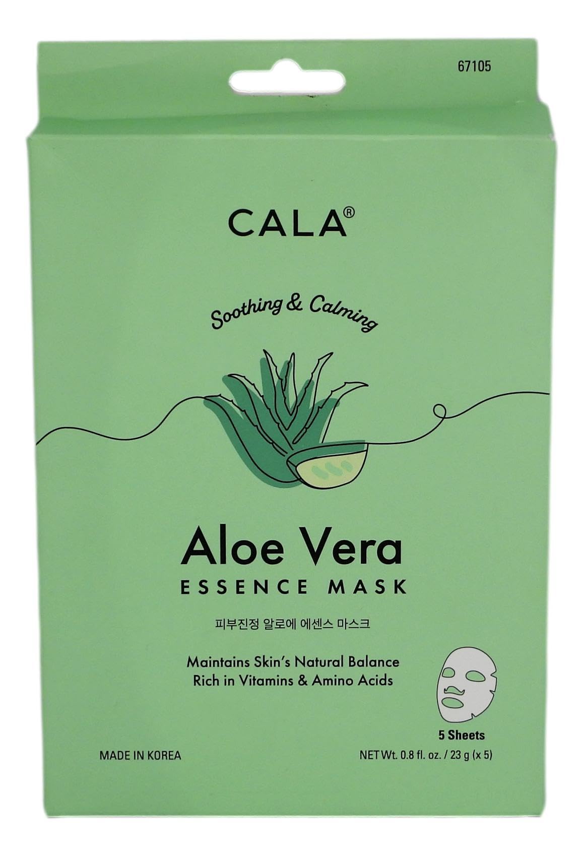 Cala essence facial mask sheets 5 count, 5 Count (Aloe Vera) Beauty & Personal Care Cala