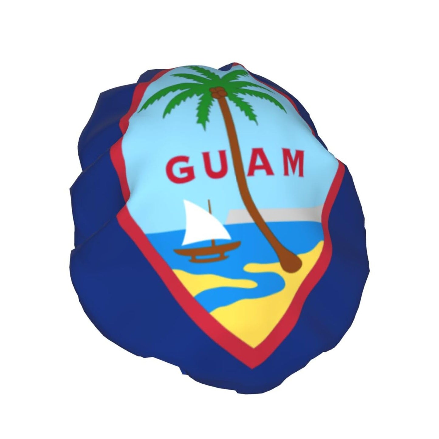 Guam Flag Prints Shower Cap Double Layer Lined Waterproof Bathing Shower Hat Beauty and Personal Care Hayyett