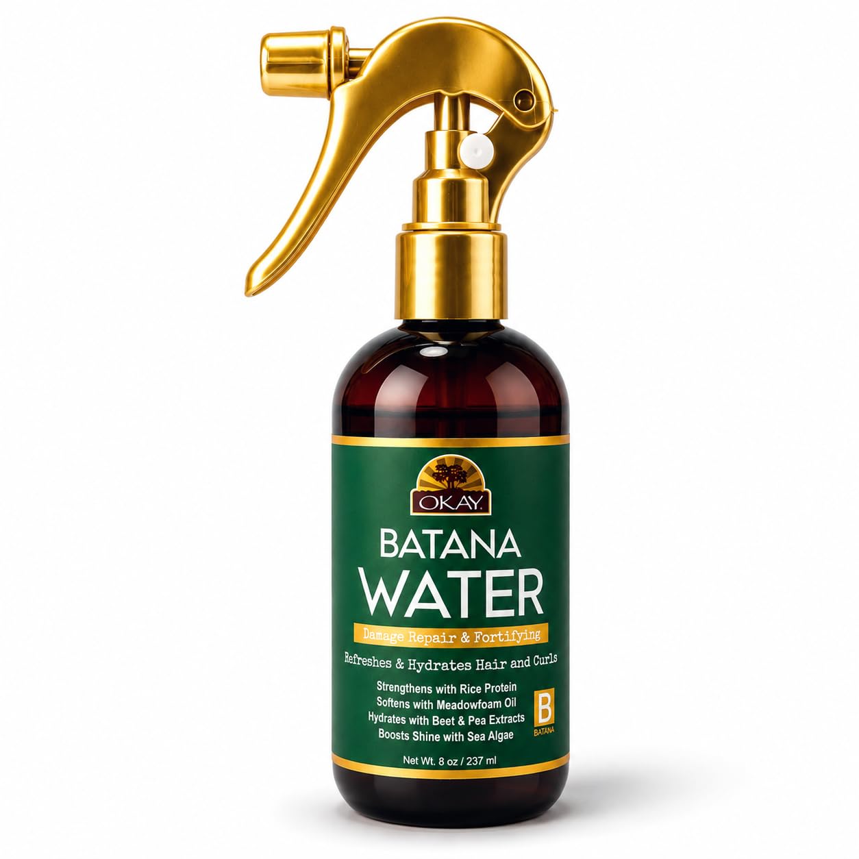 OKAY Batana Hydrating Hair Water Spray 8 oz - Curl Refresher & Moisturizing Hair Mist with Batana Oil, Sea Algae & Proteins - Lightweight Anti-Frizz Beauty & Personal Care OKAY