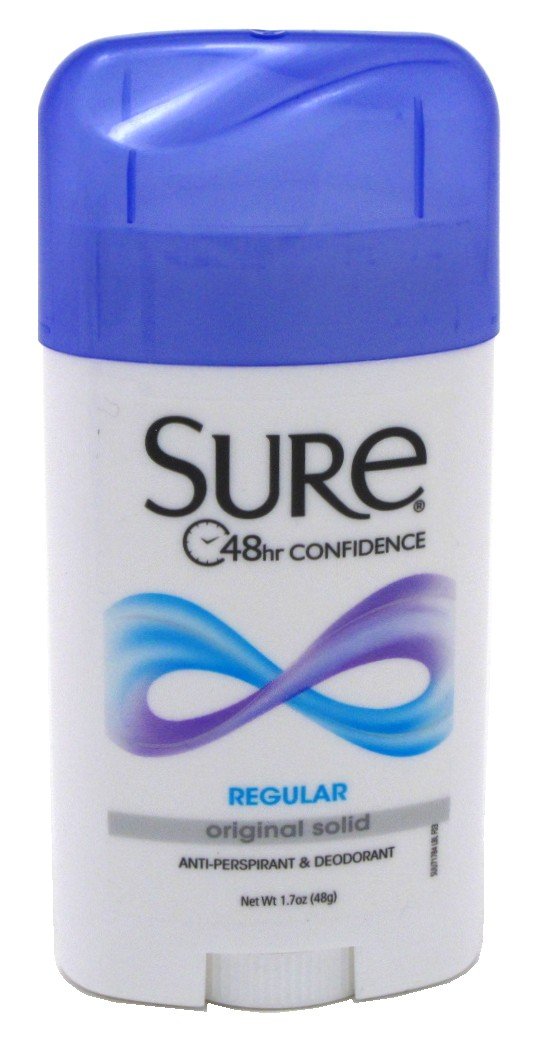 Sure Deodorant 1.7 Ounce Original Solid Regular (50ml) (6 Pack) Beauty and Personal Care Sure