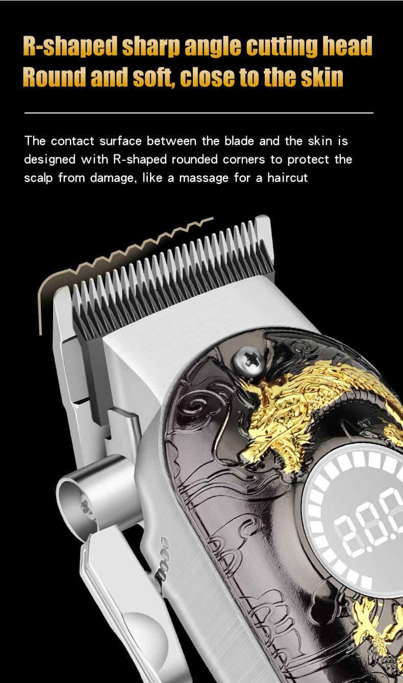 Hair Clippers for Men, Professional, Cordless for Cutting, Beard Trimmer, Barber with Power Motor,LED Display,6 Limit Combs,Rechargeable Electric Beauty and Personal Care QDKVTNDJZ