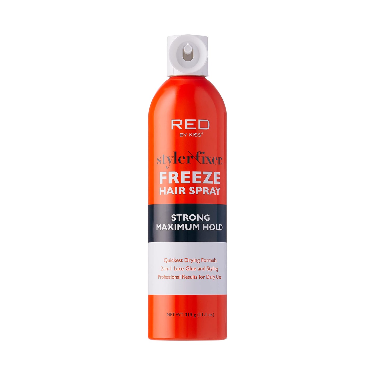 Red by Kiss Styler Fixer Freeze Hair Spray Strong Maximum Hold 2-In-1 Lace Glue and Styling 11oz Beauty & Personal Care Red by Kiss