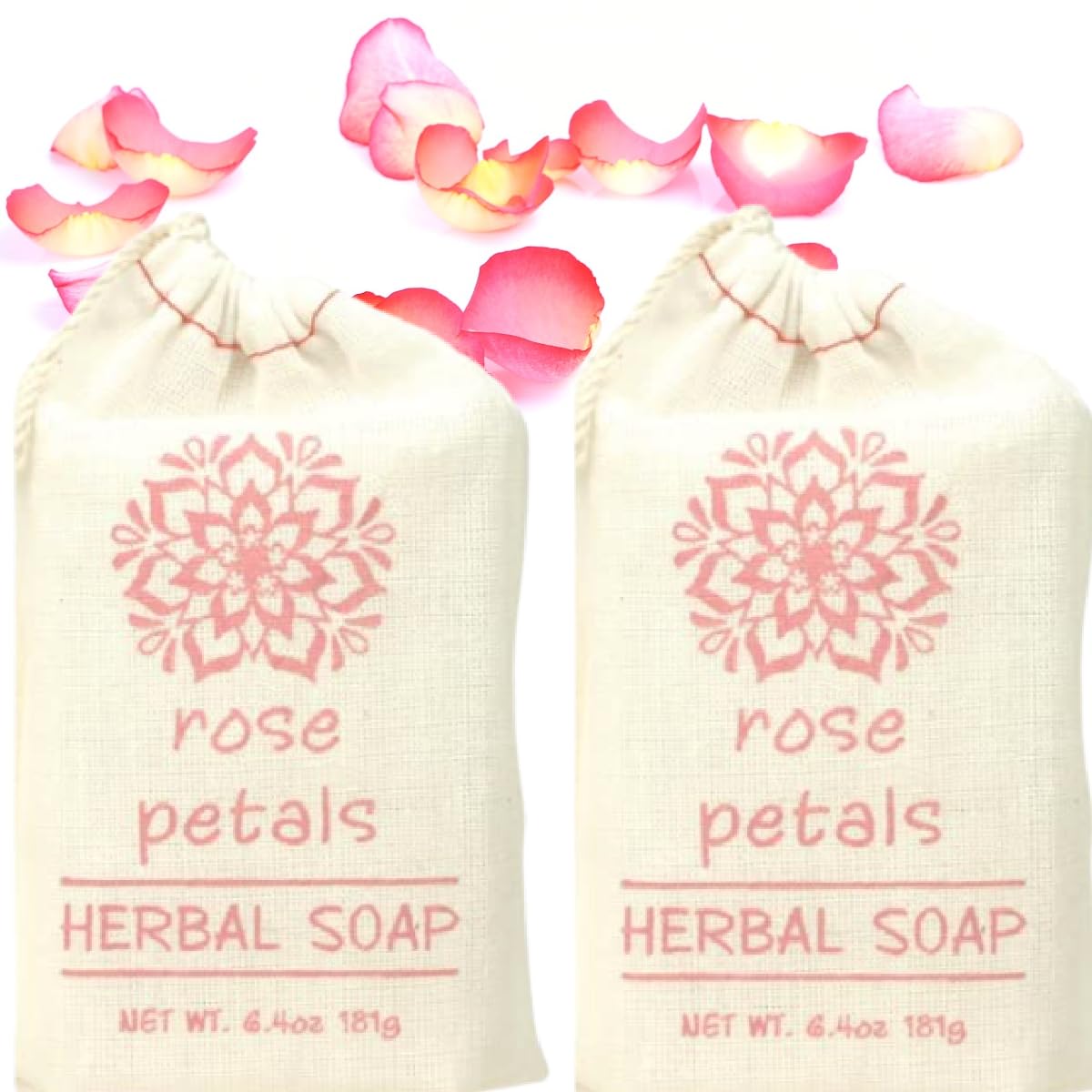 Greenwich Bay Trading Co. Herbal Soaps in a Sack, 6.4oz, Rose Petal, 2 Pack Beauty & Personal Care Greenwich Bay