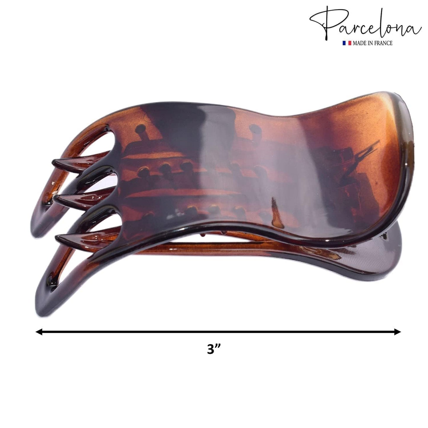 Parcelona French Simply Bear Paw Medium 3” Celluloid Non Slip Side Slide In Jaw Yoga for Fine Hair Fashion Durable Styling Women Hair Accessories Claw Beauty & Personal Care Parcelona