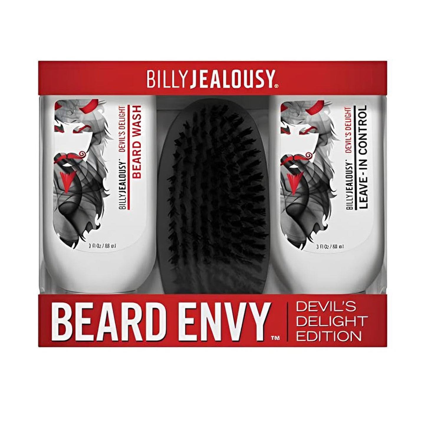 Billy Jealousy Devil's Delight Beard Envy Facial Hair Refining Kit with Beard Wash Facial Hair Control and Boar Bristle Brush for Clean, Hydrated Beauty & Personal Care Billy Jealousy