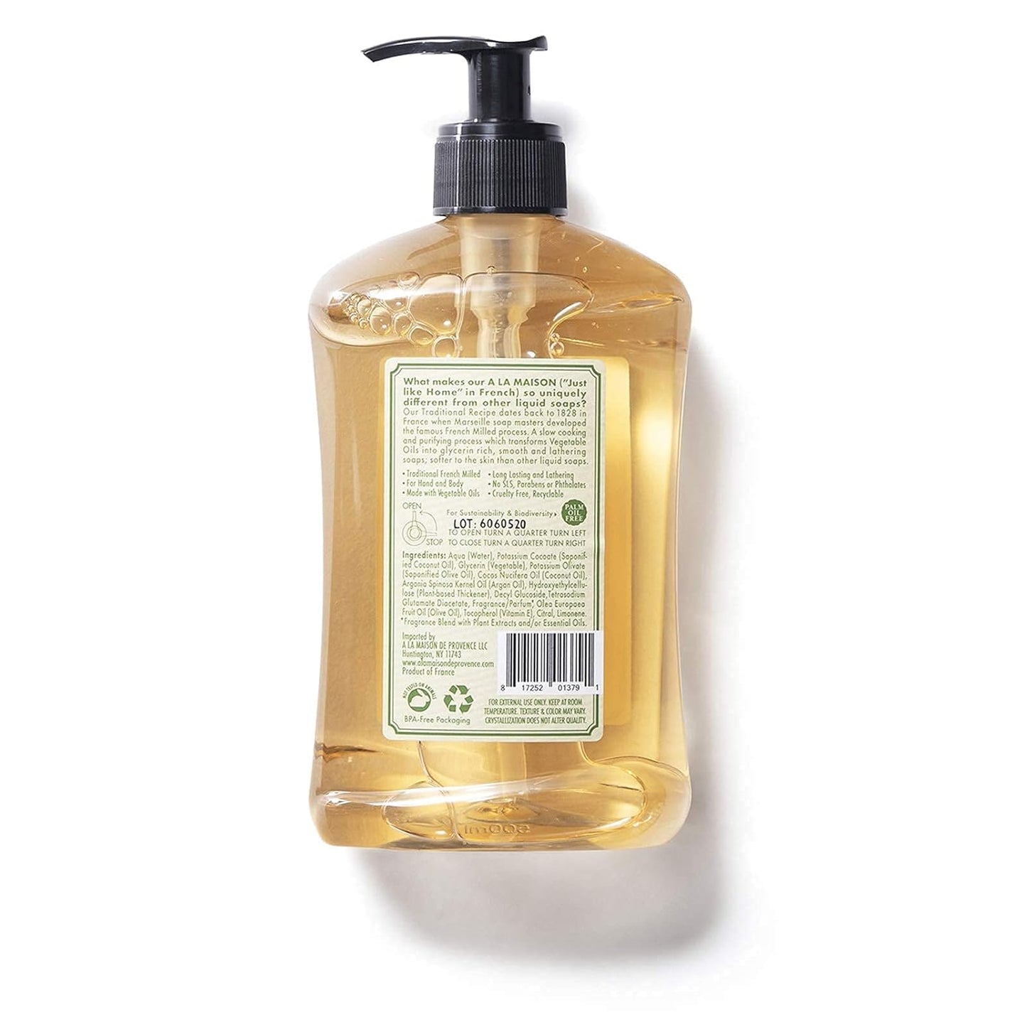A LA MAISON Provence Lemon Liquid Hand Soap 16.9 Fl Oz - Natural Hand Wash Made with Essential Oils - Biodegradable, Plant-Based, Vegan, Cruelty-Free Beauty & Personal Care A LA MAISON