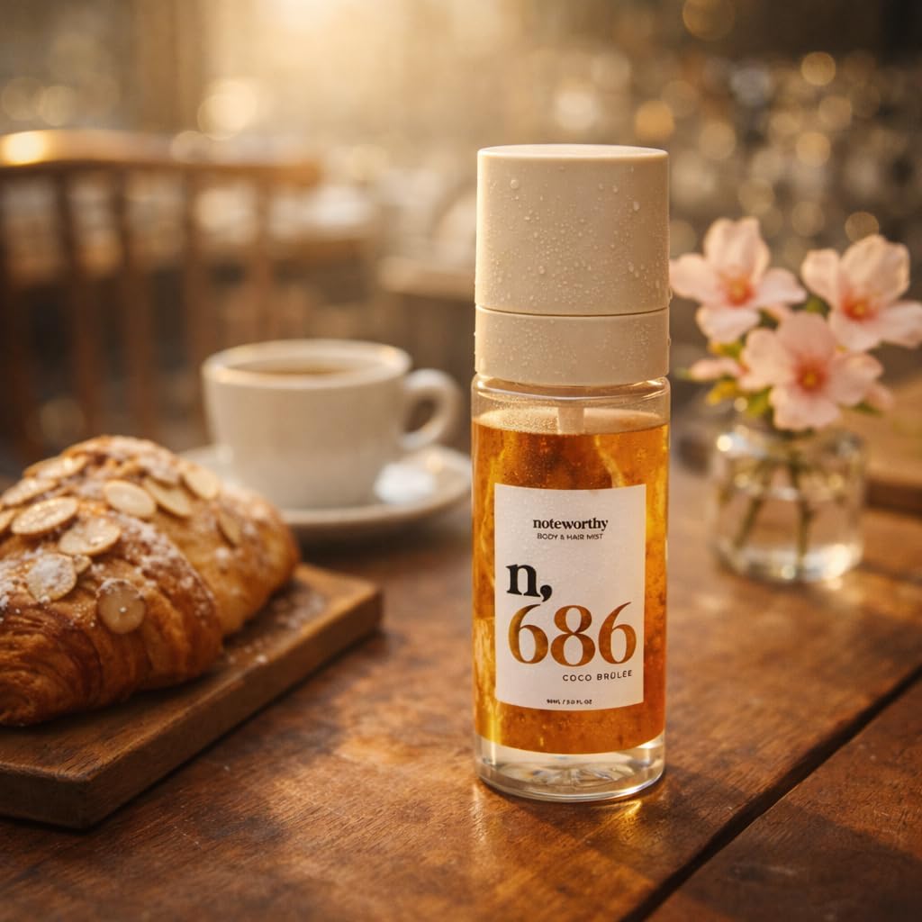Noteworthy n,686 Coco Brulee Body Mist - Warm Gourmand • Toasted Coconut • Almond Blossom • Vanilla Sugar | Lightweight Fragrance Mist for Hair & Skin Beauty & Personal Care Noteworthy