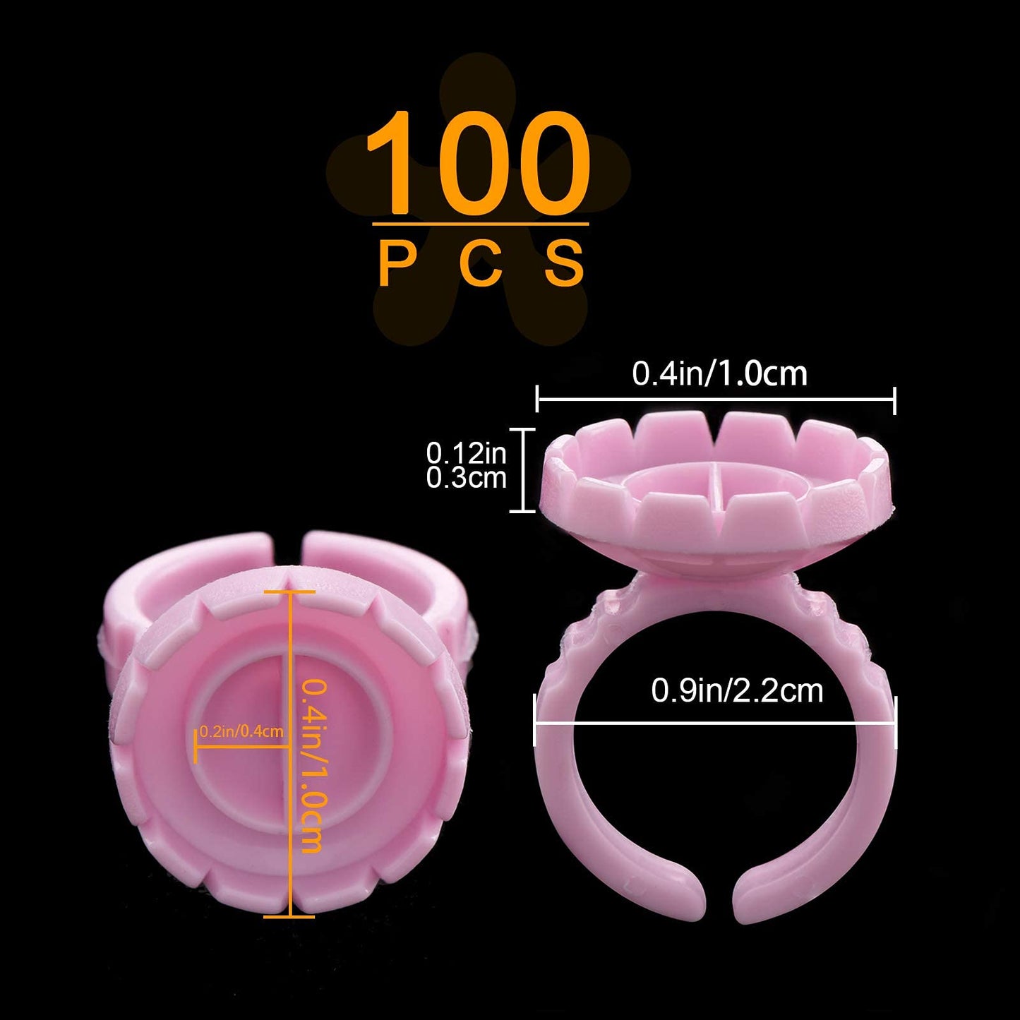 Lash Extensions Supplies,100PCS Glue Rings, Lash Glue Holder for Volume Lashes Fan, Eyelash Ring Cup for Eyelash Extension Supplies Beauty & Personal Care Beauty Junko Pro