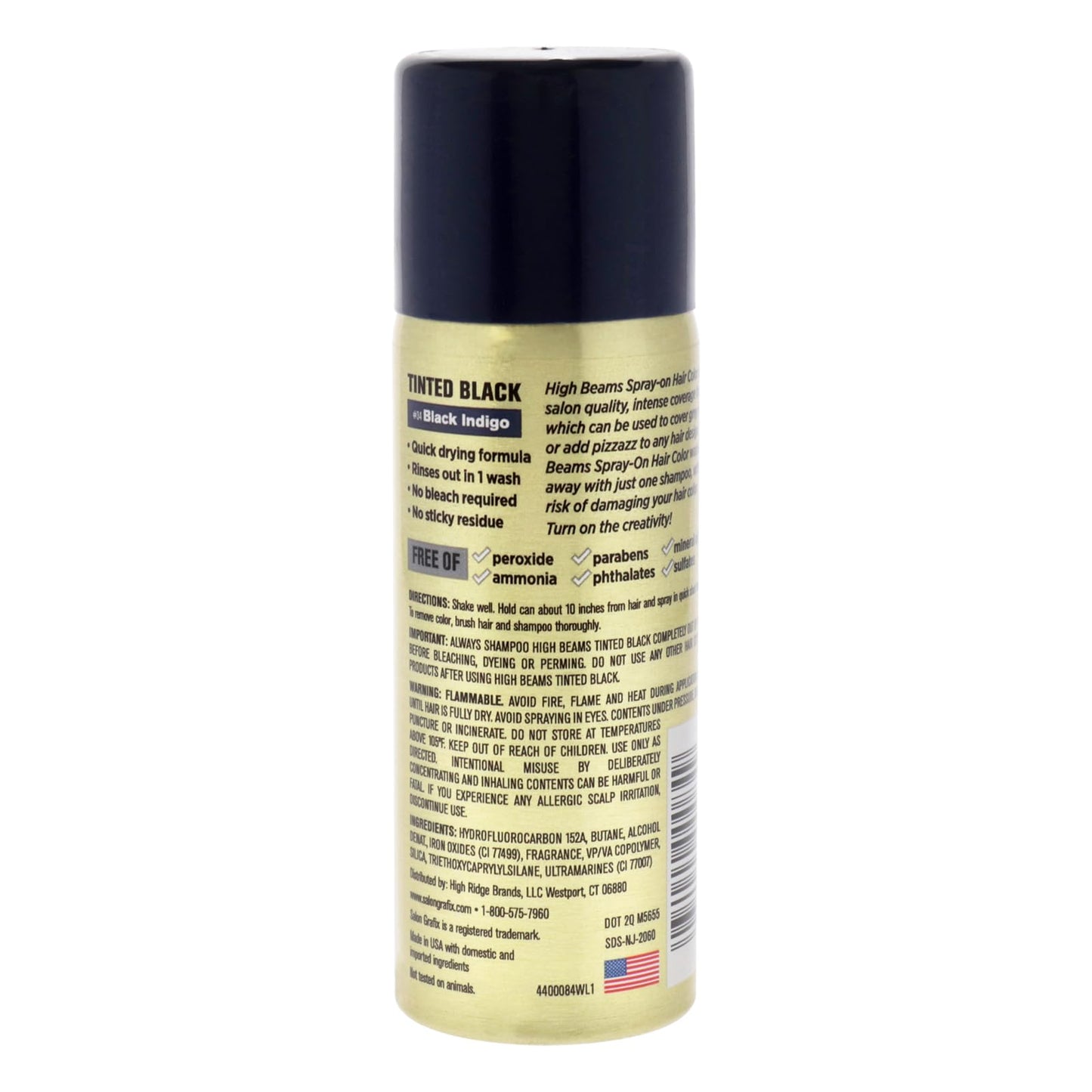 Salon Grafix High Beams Tinted Black Temporary Spray - Black Indigo for Unisex - 2.7 oz Hair Color Beauty & Personal Care Salon Grafix