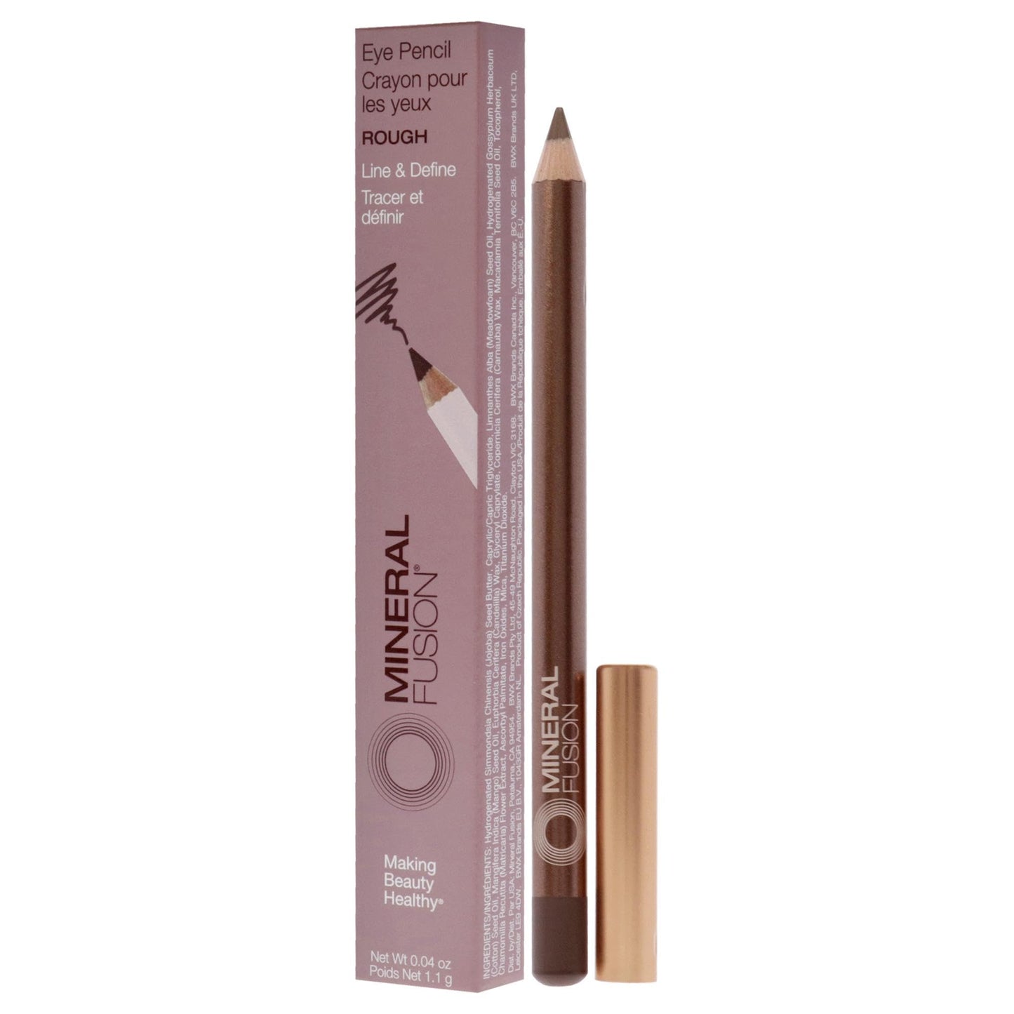 Eye Liner Pencil - Rough by Mineral Fusion for Women - 0.04 oz Eyeliner Beauty & Personal Care Mineral Fusion