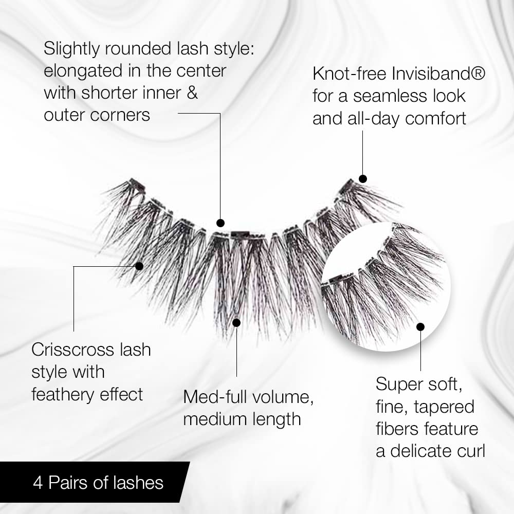 Ardell 3D Faux Mink Lashes 858 - Lightweight False Eyelashes with Invisiband, Reusable Strip Lashes, 4 Pairs Beauty & Personal Care Ardell