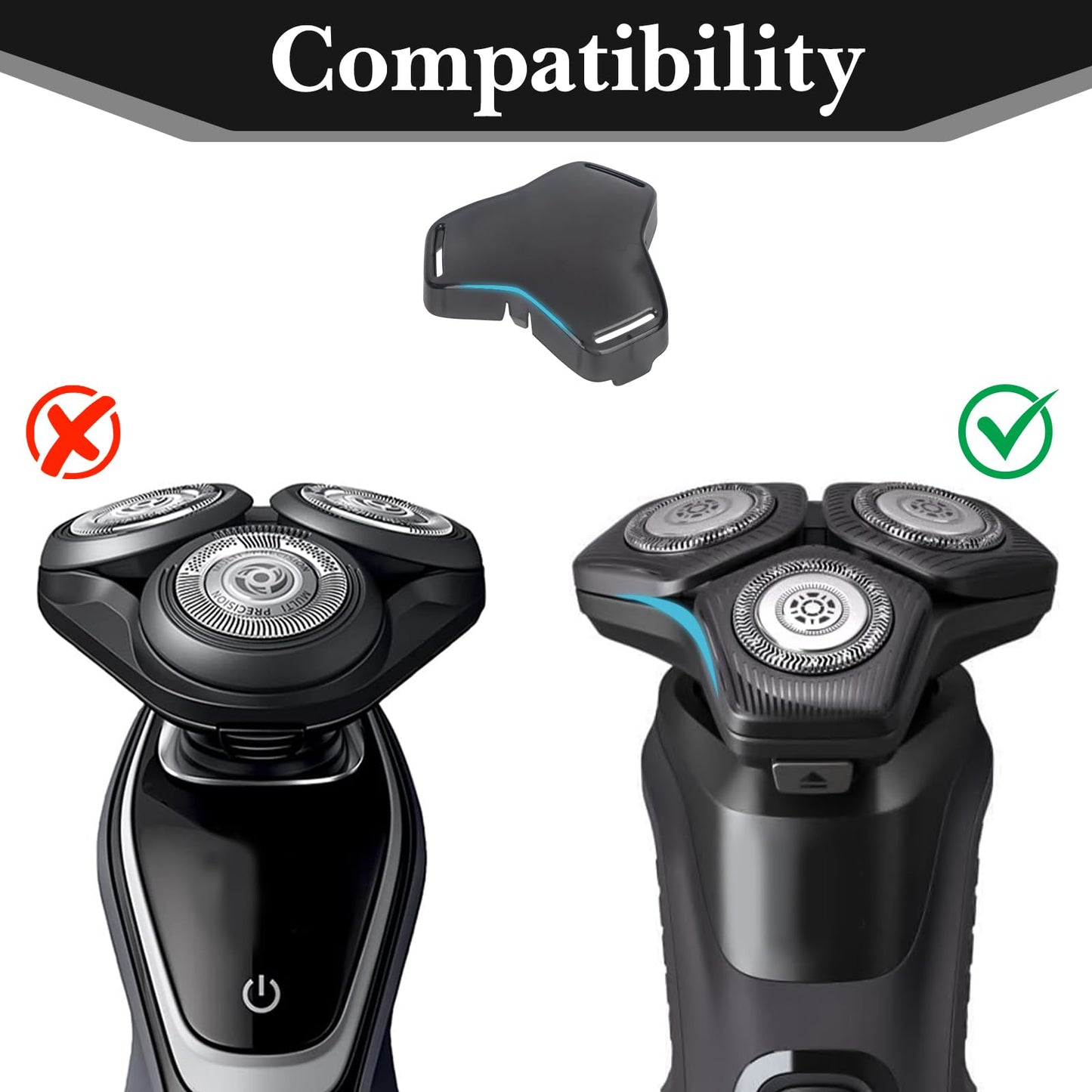 Linkidea 2 Pack Electric Shaver Protective Cap, Shaving Covers Compatible with Philips Norelco Series 9/7/5, Travel Storage Accessories (Black) Beauty and Personal Care Linkidea