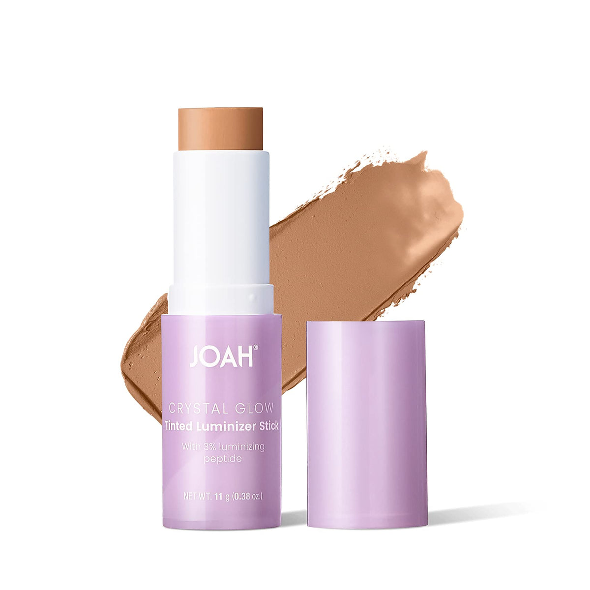 JOAH Crystal Glow Tinted Luminizer Stick, Multitasking Korean Makeup Highlighter and Bronzer Stick, Customizable Formula for a Natural Glow, Peptide