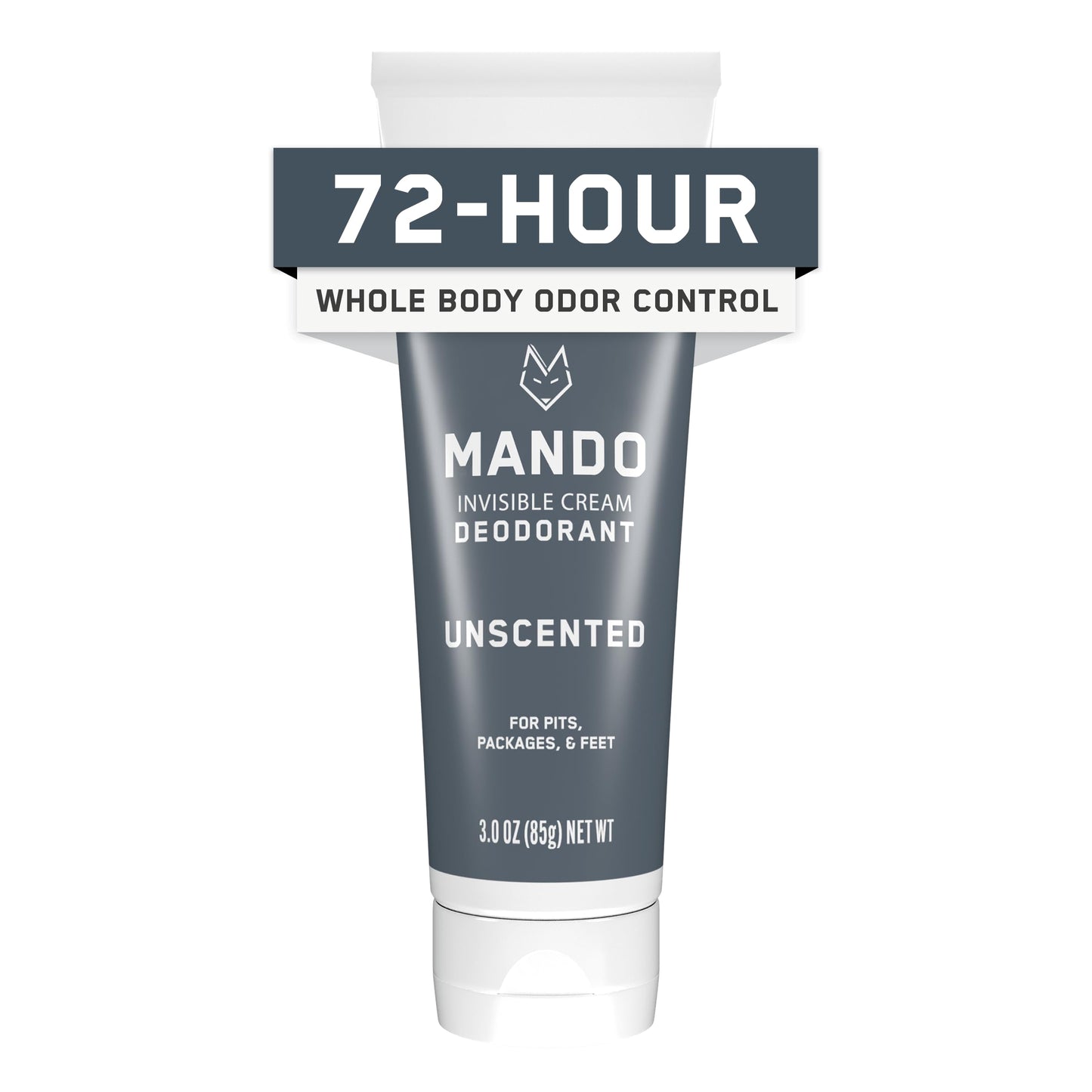Mando Whole Body Deodorant For Men - Invisible Cream - 72 Hour Odor Control - Aluminum Free, Baking Soda Free, Skin Safe - 3 Ounce Tube (Unscented) Beauty and Personal Care Mando