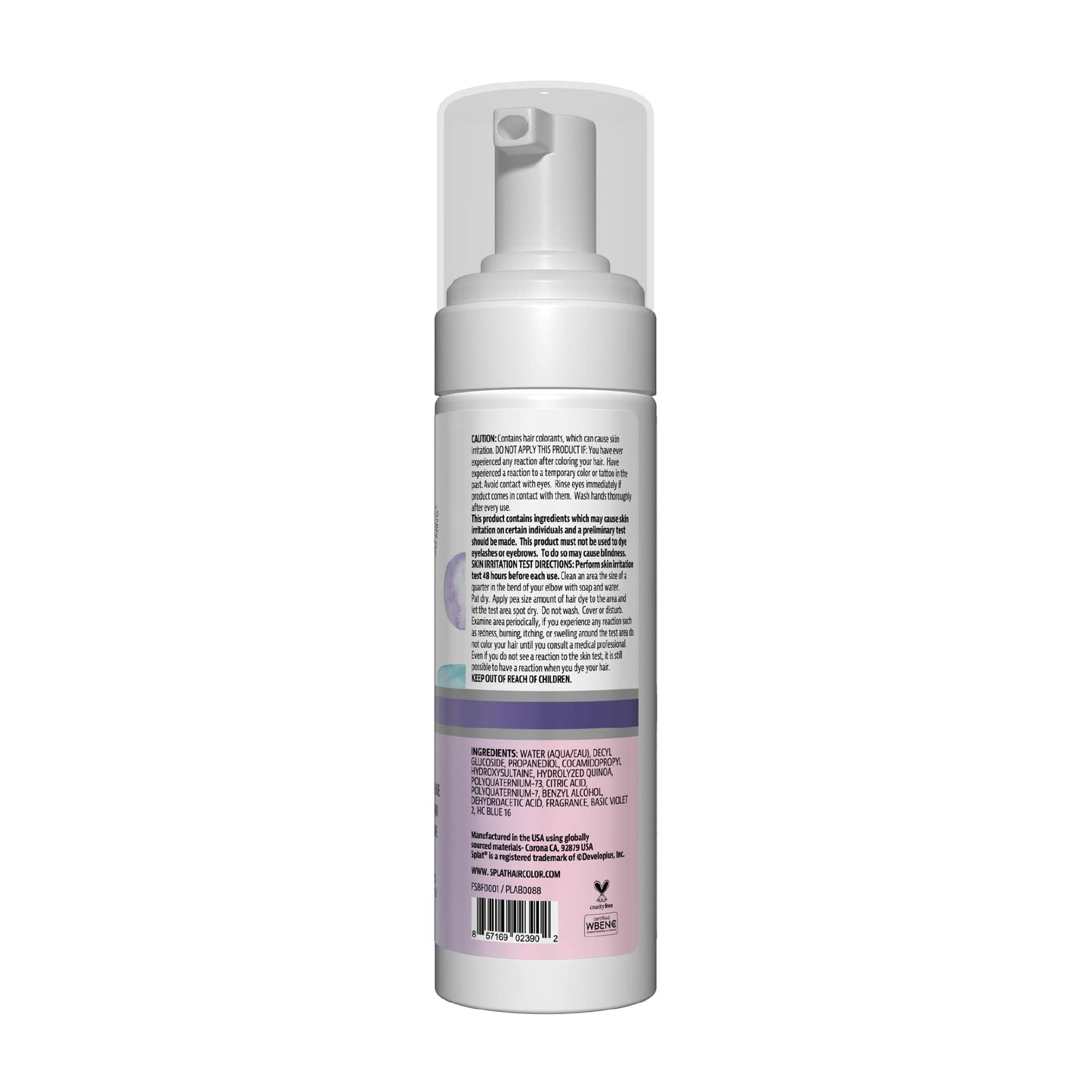 Splat Brilliant Toning Foam, Violet Frost, 5 oz., Hair Toner Lasts Up to 10 Washes, Weightless Conditioning Foam Increases Vibrancy and Shine, Vegan Beauty & Personal Care Splat