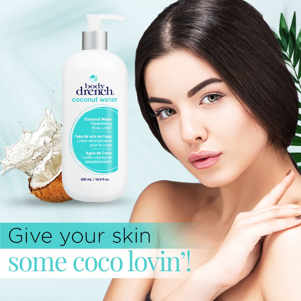 Body Drench Body Lotion for Women, Coconut Water - Hydrating Coconut Lotion for Dry Skin, Moisturizer Skin Care, 16.9 fl oz Beauty & Personal Care Body Drench